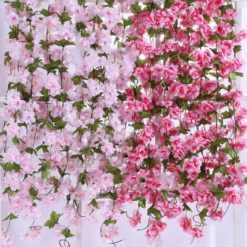 230 см Шелковая Сакура вишневого цвета свадебное украшение арки домашний декор