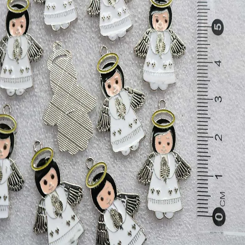 50 шт./милый католический мини медаль с мультяшным ангелом Гламурная модная