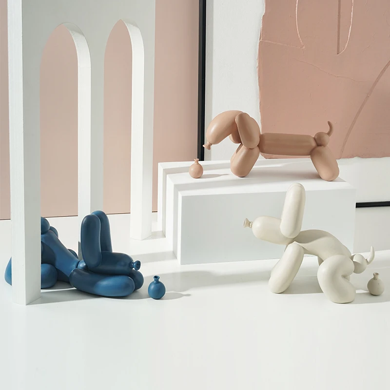 

Креативные цветные полимерные шары Morandi, скульптура собаки, для гостиной, ТВ-кабинета, настольные художественные фигурки, новоселье, новый п...