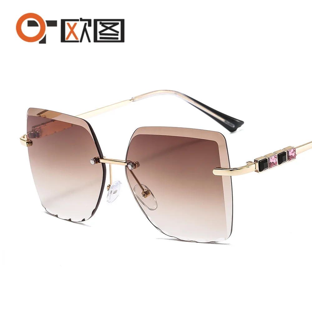 2020 новый стиль Европа и Америка безрамные солнцезащитные очки квадратная