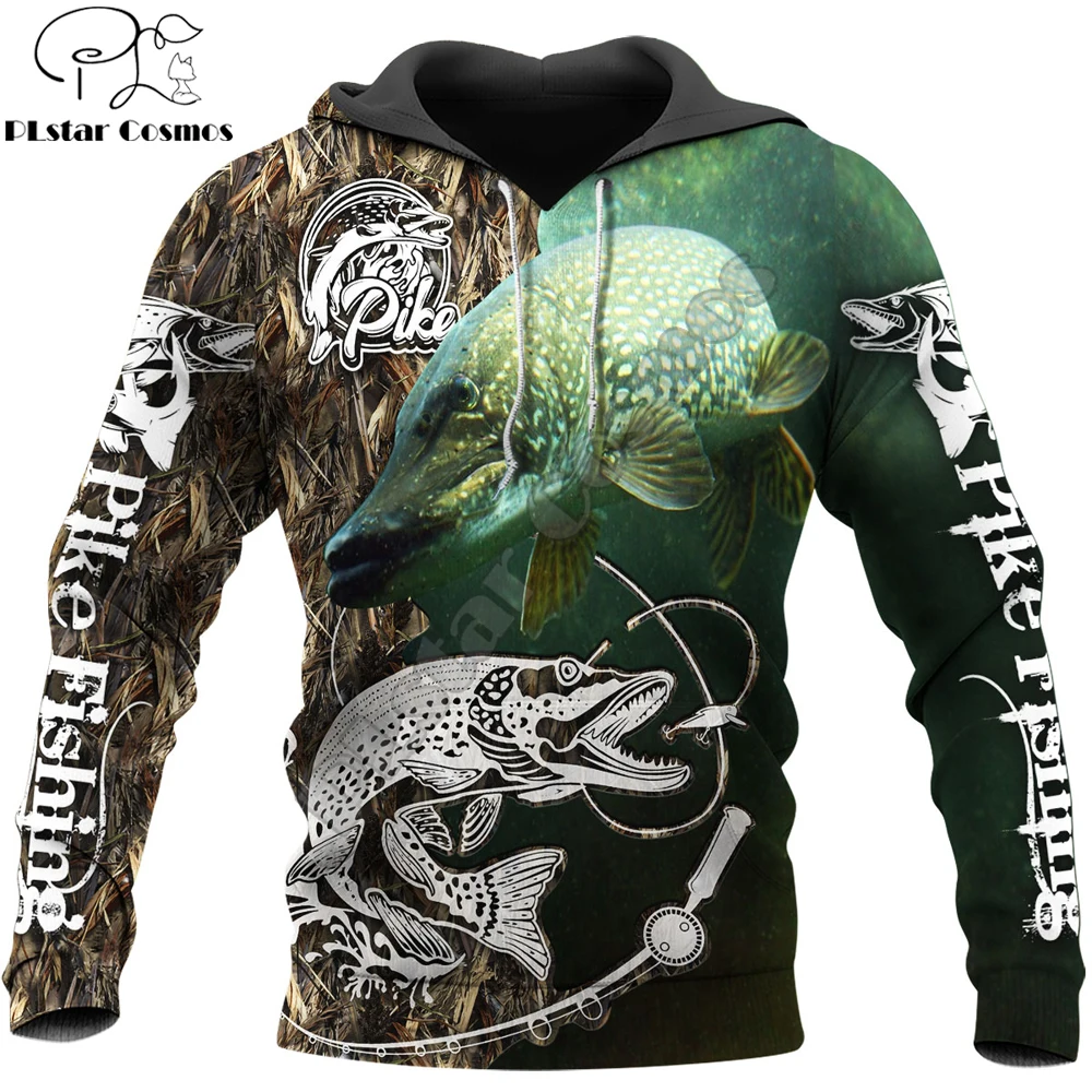 2020 Fashion Men Hoodie animal Pike Fishing 3D Printed Harajuku Sweatshirt Unisex Casual Pullover hoodies sudadera hombre KJ082 fashion marvel men hoodies the avengers i am groot 3d printed cute hoodie zip hoodies unisex casual streetwear sudadera hombre