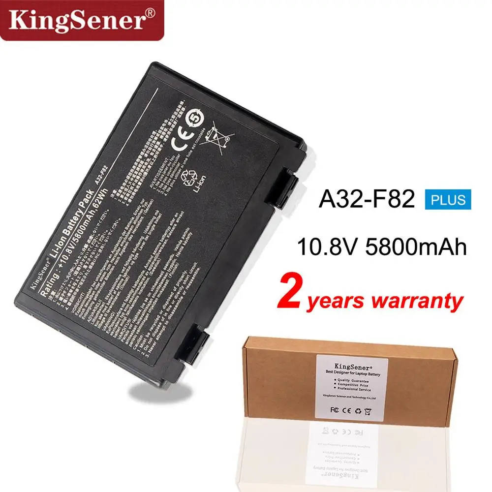 Аккумулятор KingSener 5800 мач для ASUS A32 F82 F52 K40A K50IJ K50 K51 K50AB k40IN K50ID K40K50IN K60 K61 K70