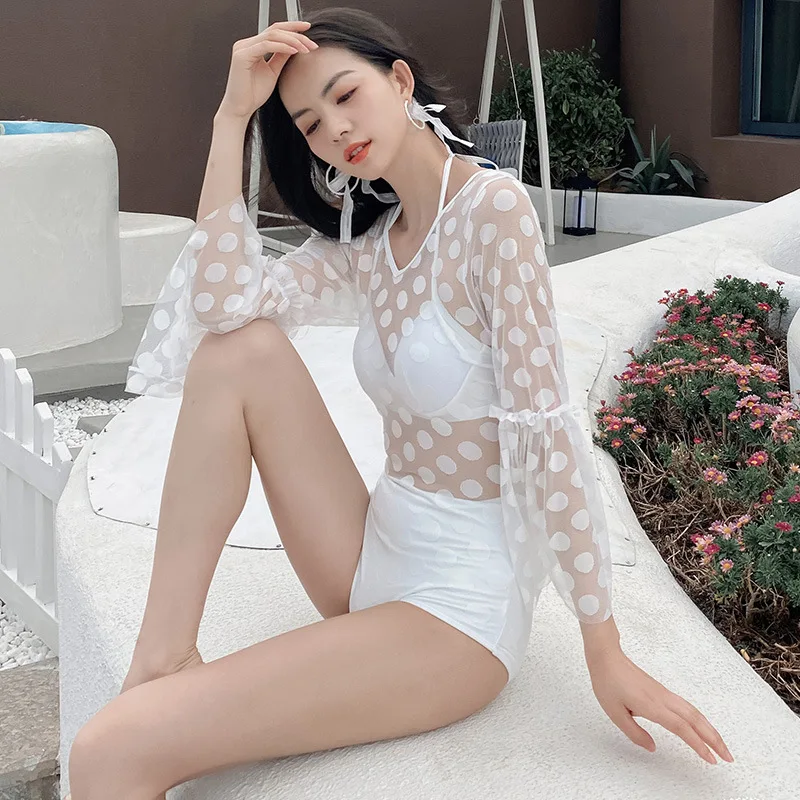 

One Piece Women's Swimsuit Swimwear Girls Swimsuits Biquinis Mayo De Bain Femme One-Piece Women Long Sleeve New Swimming
