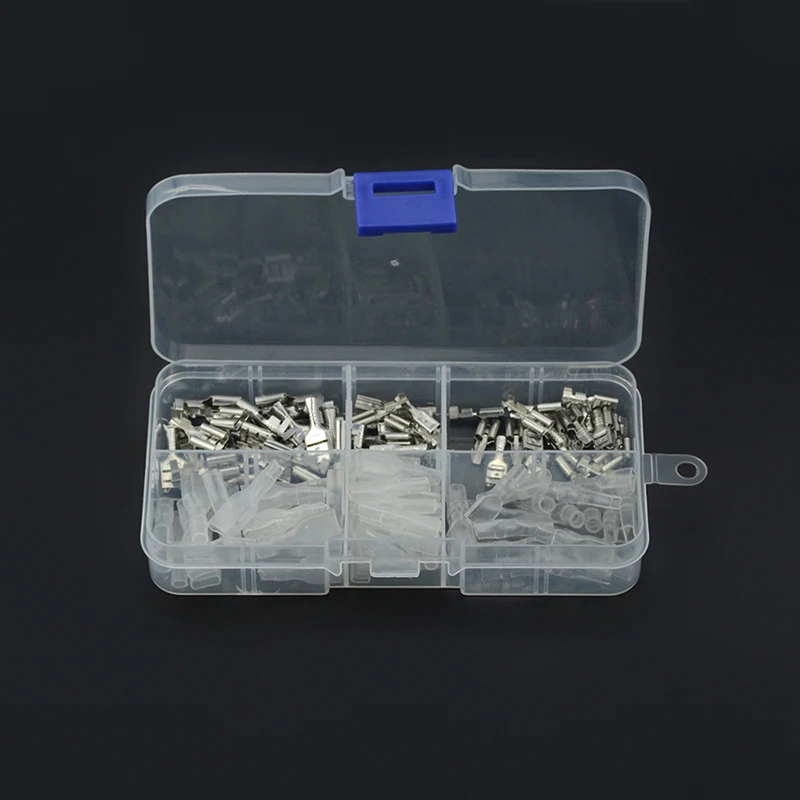 120PCS/box Silver Insulated Wire Connector Electrical Crimp Terminals 2.8 4.8 6.3mm Spade Connectors Assortment Kit | Обустройство