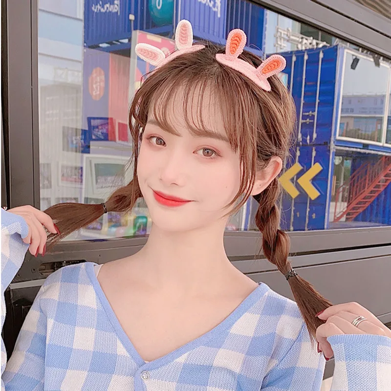 С милым принтом сердечки для маленькой девочки стерео заячьи ушки заколка волос