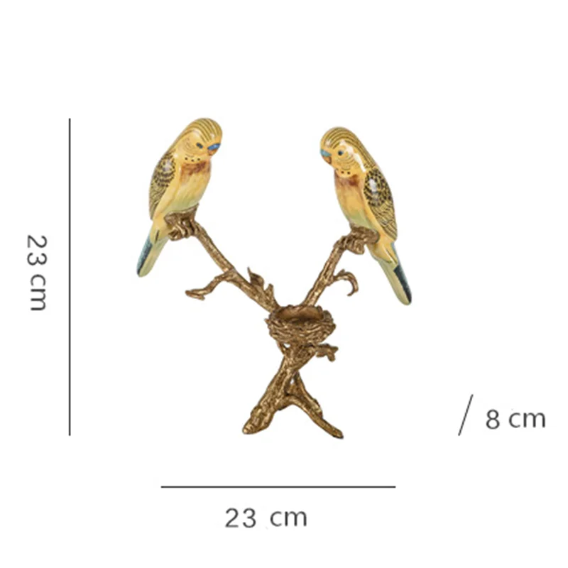 

WU CHEN LONG European Style Parrot Candlestick Statue Creative Home Decor Ceramics With Copper Craft Christmas Gifts A1946