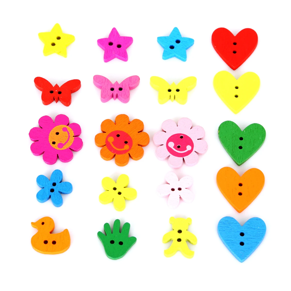 100 шт. деревянные пуговицы с двумя отверстиями в форме