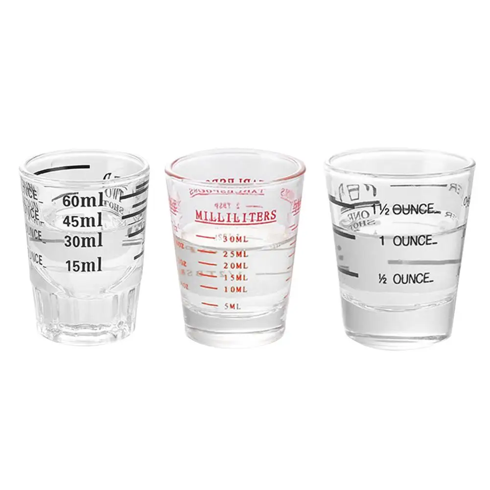 30/60 мл стеклянная мерная чашка для эспрессо жидкая унция со шкалой кухонные