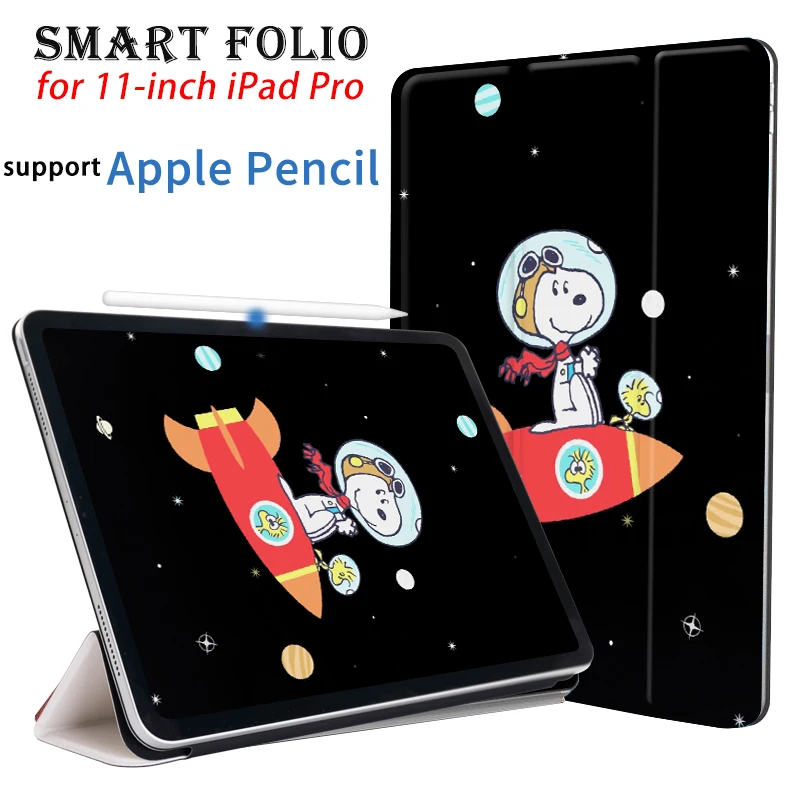 Мультяшная собака черный элегантный чехол для 11 дюймов iPad Pro Сильный магнитный