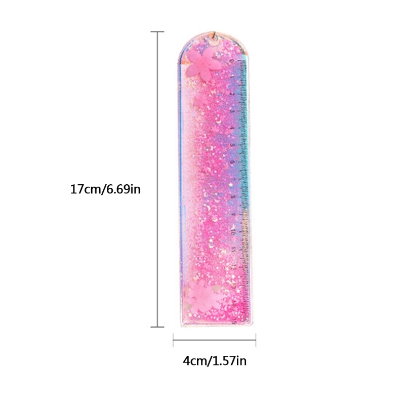 

R2JA Stylish Cartoon Ruler Quicksand Deisgn Straight Ruler Unique Exquisite Bookmark for artists Designers Students