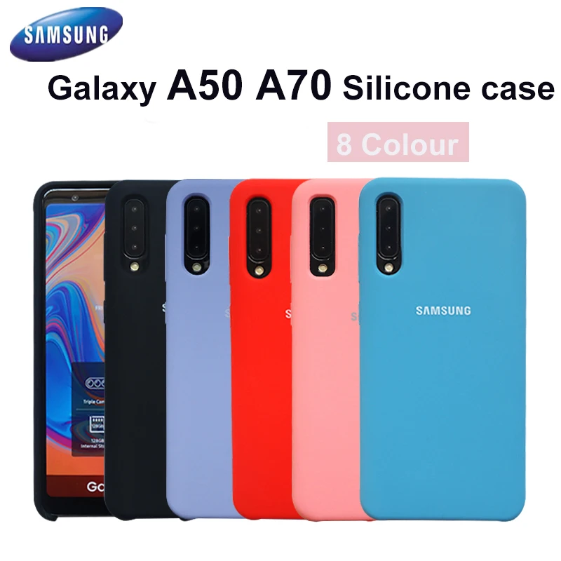 Жидкий силиконовый чехол для телефона Samsung Galaxy A70 A50 шелковистый мягкий на ощупь
