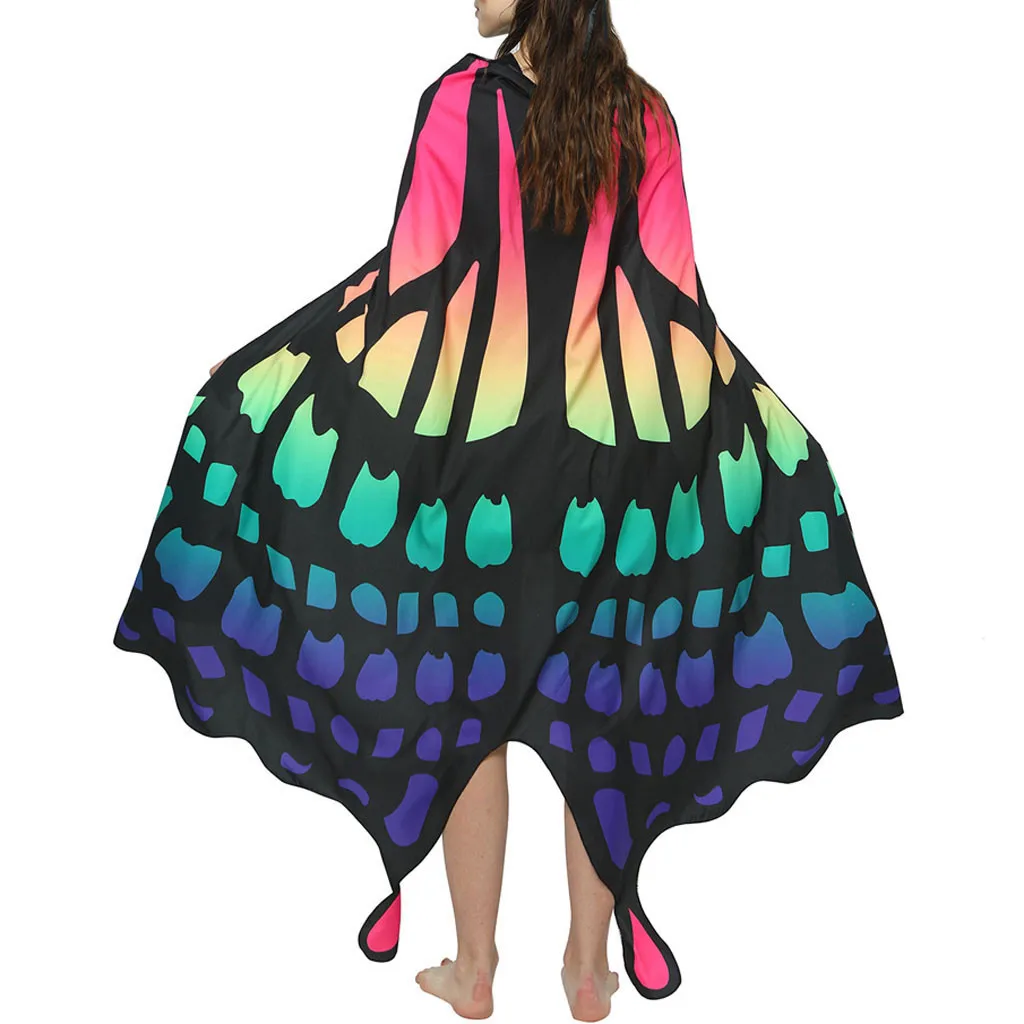 SAGACE Женская рождественская бабочка хвост принт шаль дамский плащ накидка костюм