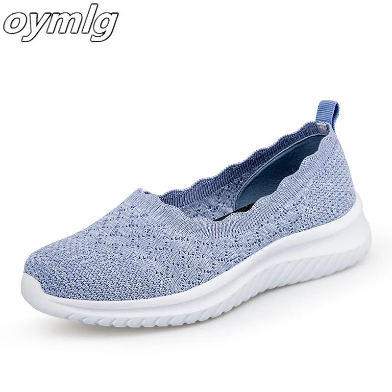 Женские Дышащие сетчатые туфли кроссовки без шнуровки балетки на плоской