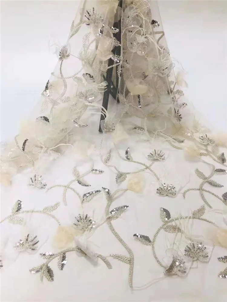 Высокое Качество бусины блестки вышивка французская сетка африканские