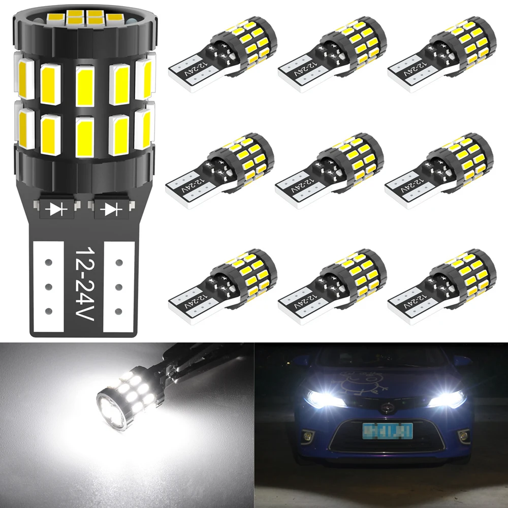 

Светодиодные лампы Canbus 10x T10 W5W, 168, 194, парковочные фары автомобиля, для Toyota RAV4, Yaris, Camry 2007, 2008, 2009, Corolla, Auris, Avensis, Prius
