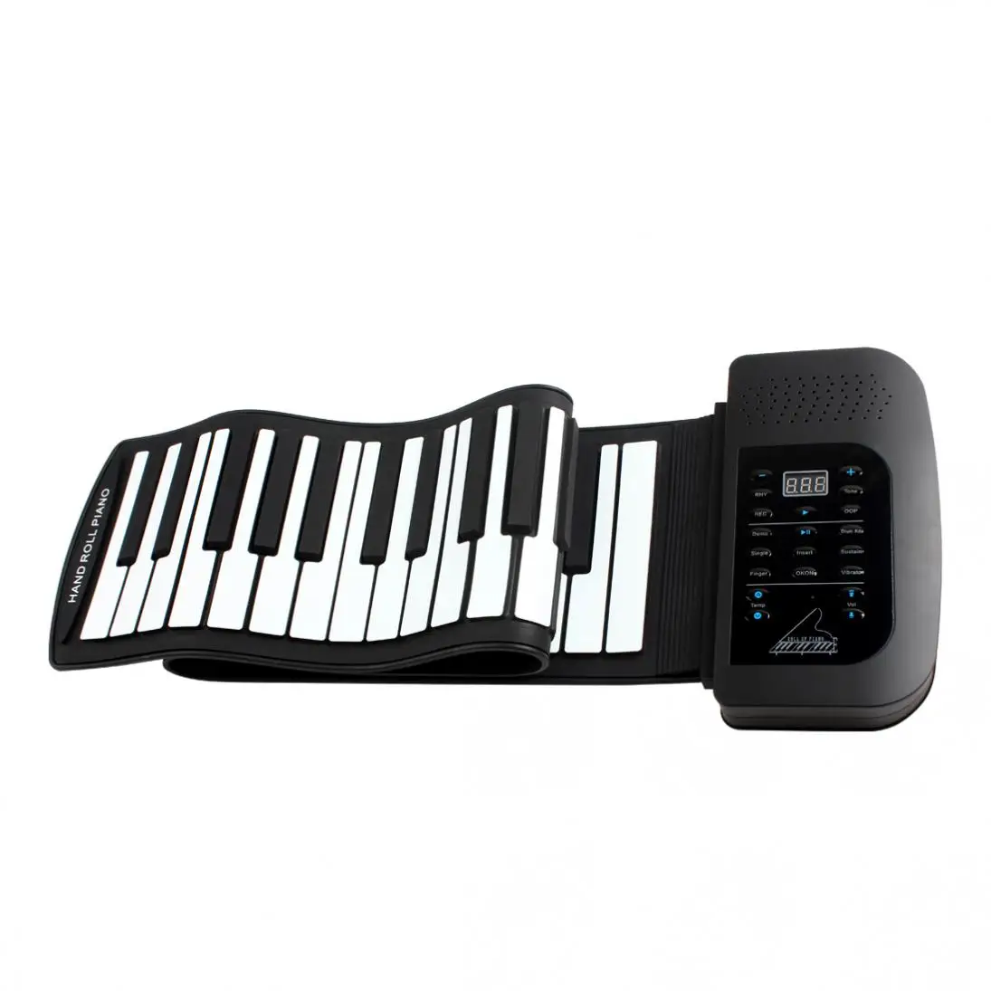 KONIX PA61 Digital Display Roll Up Piano 61Keys 128 Tones Rechargeable Children Electronic Organ Keyboard Built-in Speaker