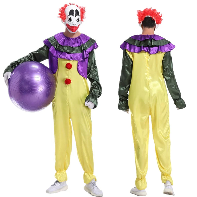 Новинка 2019 мужской костюм для косплея на Хэллоуин клоуна цирковой маг Забавный