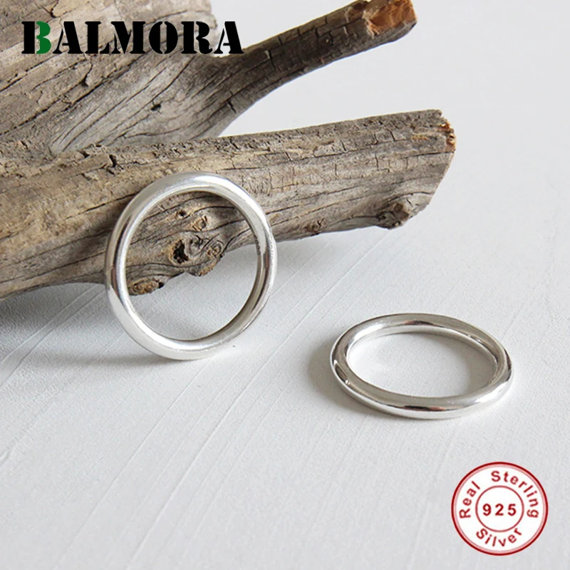 Круглые изящные кольца BALMORA из чистого серебра 990 пробы для женщин и мужчин