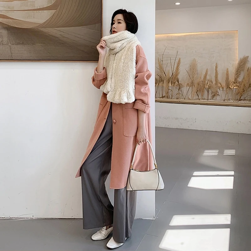 Новое поступление Зимний толстый теплый шарф из натурального меха норки женский