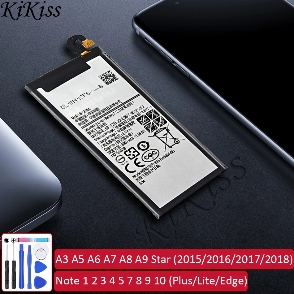 Аккумулятор для Samsung Galaxy A3 A5 A6 A7 A8 A9 Star 2015 2016 2017 2018/Note 1 2 3 4 5 7 8 9 10 Plus Lite Edge SM A510F