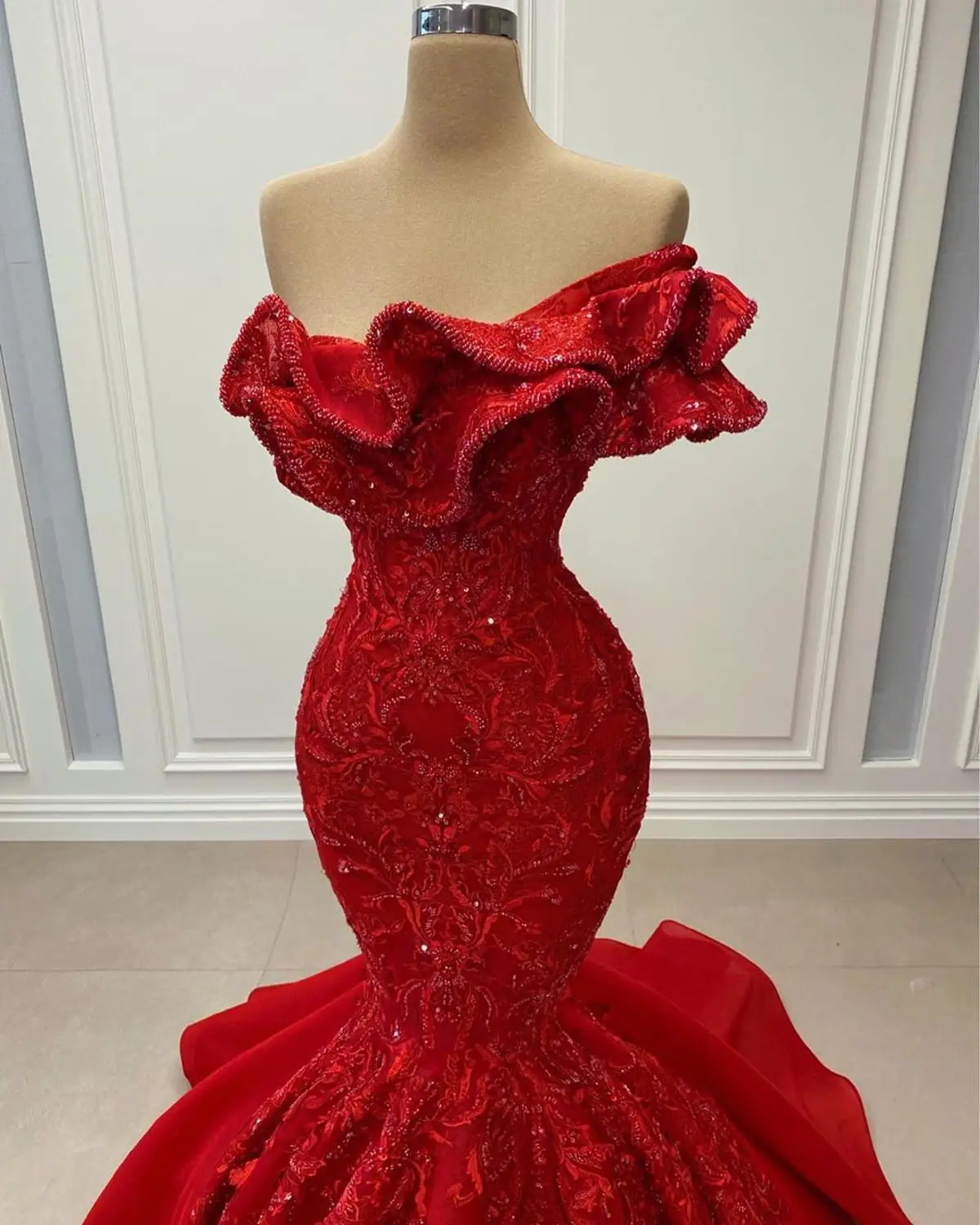 Luxury Beading Crystal Long Evening Dresses Long Sleeves Mermaid Sexy Special Occasion Dress Custom Made Party Gowns