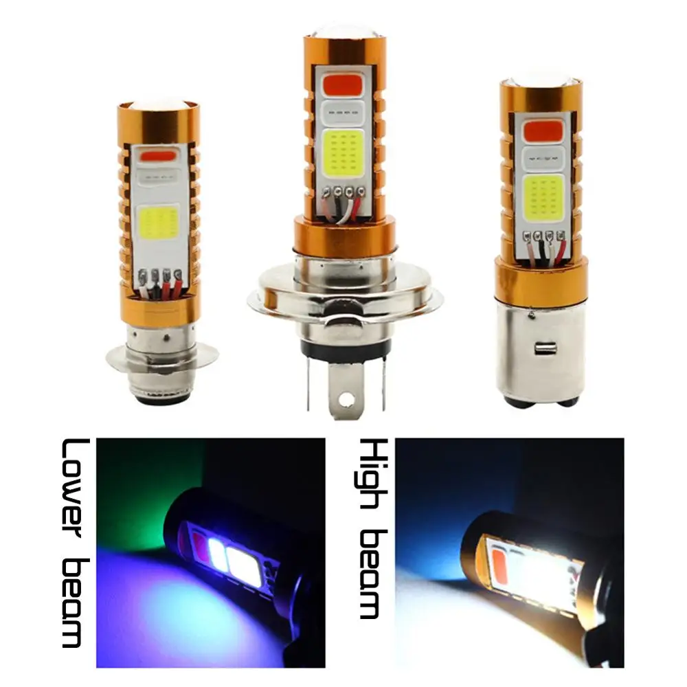 1 шт мотоцикл COB светодиодная фара Hi/Lo Beam H4 BA20D H6 передсветильник DRL |