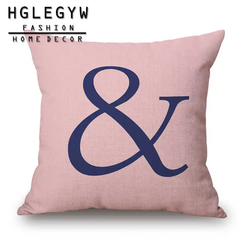 Розовая синяя Геометрическая полосатая наволочка хлопковая льняная с принтом