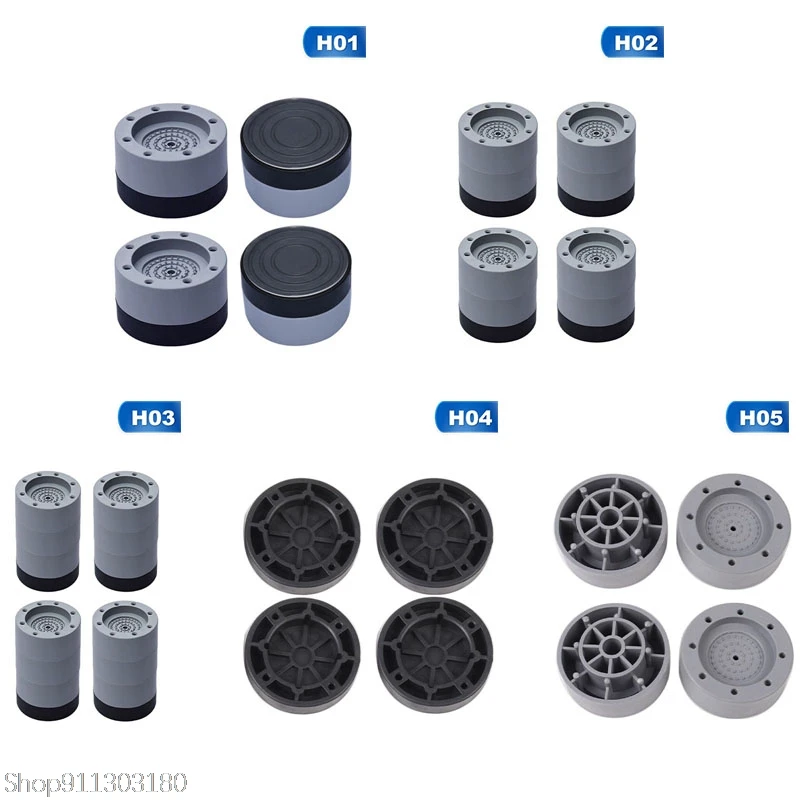 

4Pcs Anti Vibration Feet Pads Washing Machine Rubber Mat Anti-Vibration Pad Dryer Universal Fixed Non-Slip Pad Household Gasket