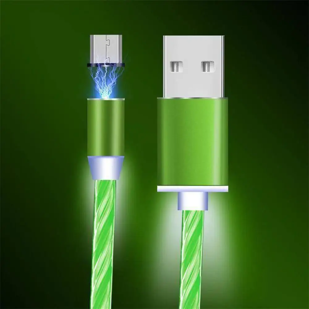 

Circular Magnetic Streamer Data Line al Glow Nighttime Mobile Phone Charging Cable For Android