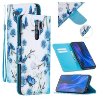 leather case for xiaomi redmi 9 9a 9c 8a 7a k20 note 9s 8t 8 7 pro mi cc9 e 9t wallet coque cute 3d painted pattern full cover