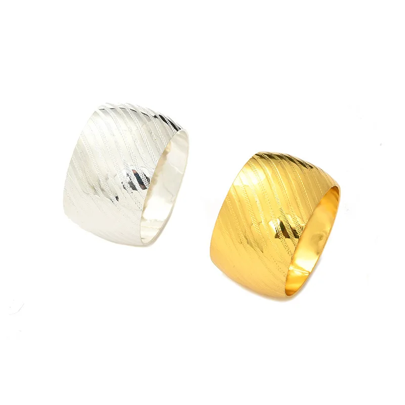 

12 / PCS new metal Wavy Ring napkin clasp top grade hotel western restaurant table decoration gold and Silver Napkin clasp free