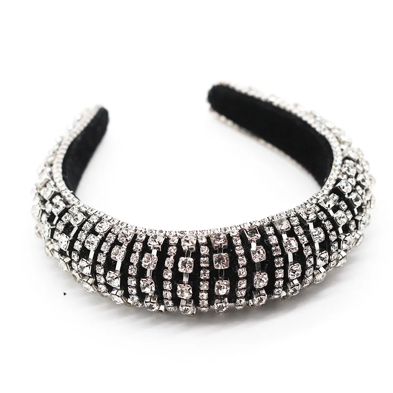 

Exquisite and fashionable wild ladies hair hoop New luxury temperament Baroque hair hoop full size rhinestones wild hair 600