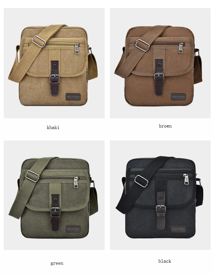 Новые мужские сумки-мессенджеры холщовые маленькие сумки с клапаном через плечо