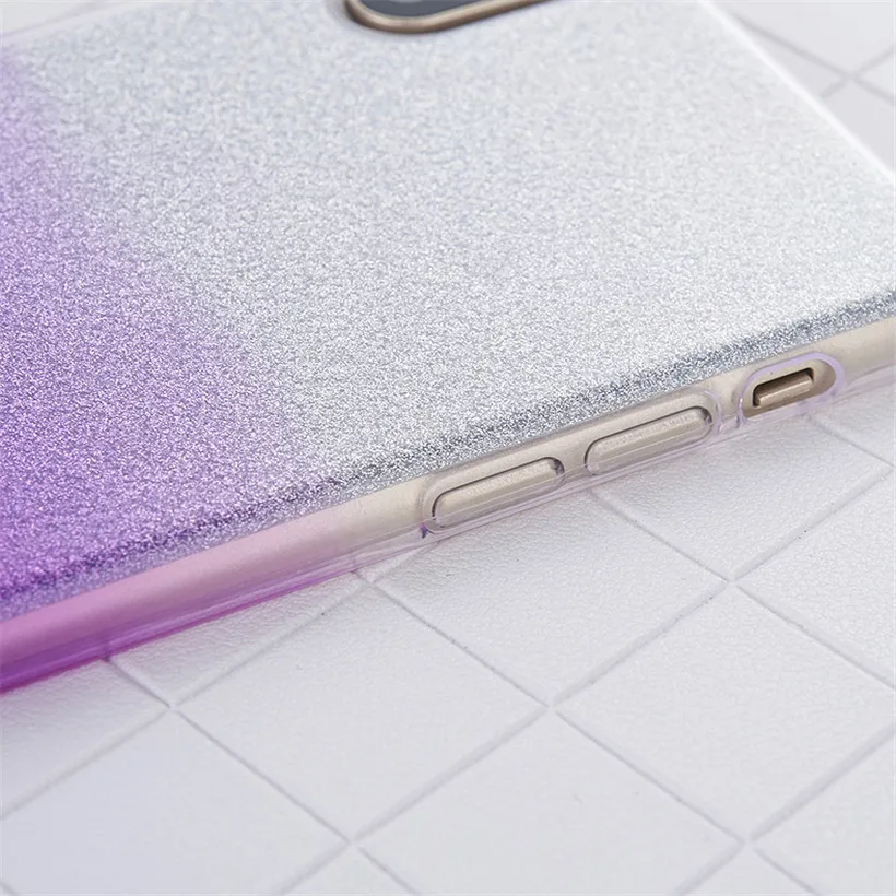 

For Asus ZB631KL Case For Asus Zenfone Max Pro M2 ZB631KL Silicone Glitter Gradient Soft Fundas Protective Back Cover