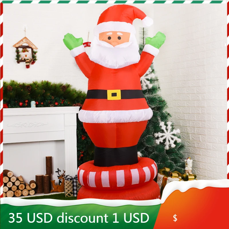 

360 Degree Rotation Inflatable Santa Claus Outdoors Christmas Decorations for Home Yard Garden Decoration Merry Christmas