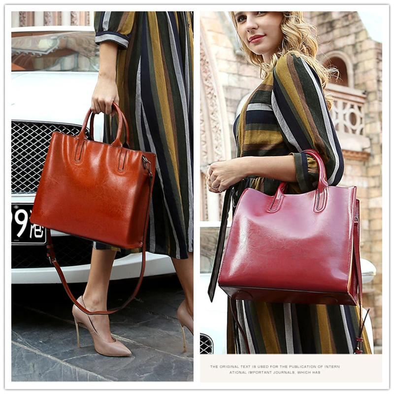 Винтажные большие дамские сумочки из натуральной кожи вместительные рабочие