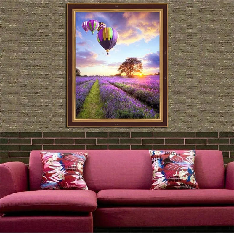 Алмазная вышивка 5D сделай сам мозаика для рукоделия лавандовые цветы и воздушный