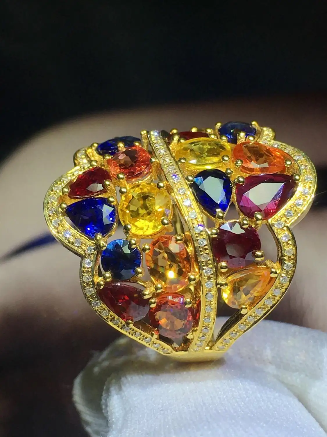 Ювелирные изделия из чистого 18-каратного желтого золота 100% натуральный красный