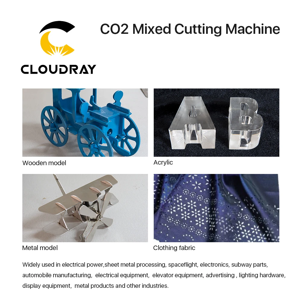 Cloudray 130W / 300W CO2 машина для смешанной резки CRM1390 &amp CRM1313 CRM1620 с S A чиллером 5200AH |