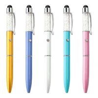 metal rotating gift light pen color crystal multifunctional touch screen pen office accessories school supplies ballpoint pen