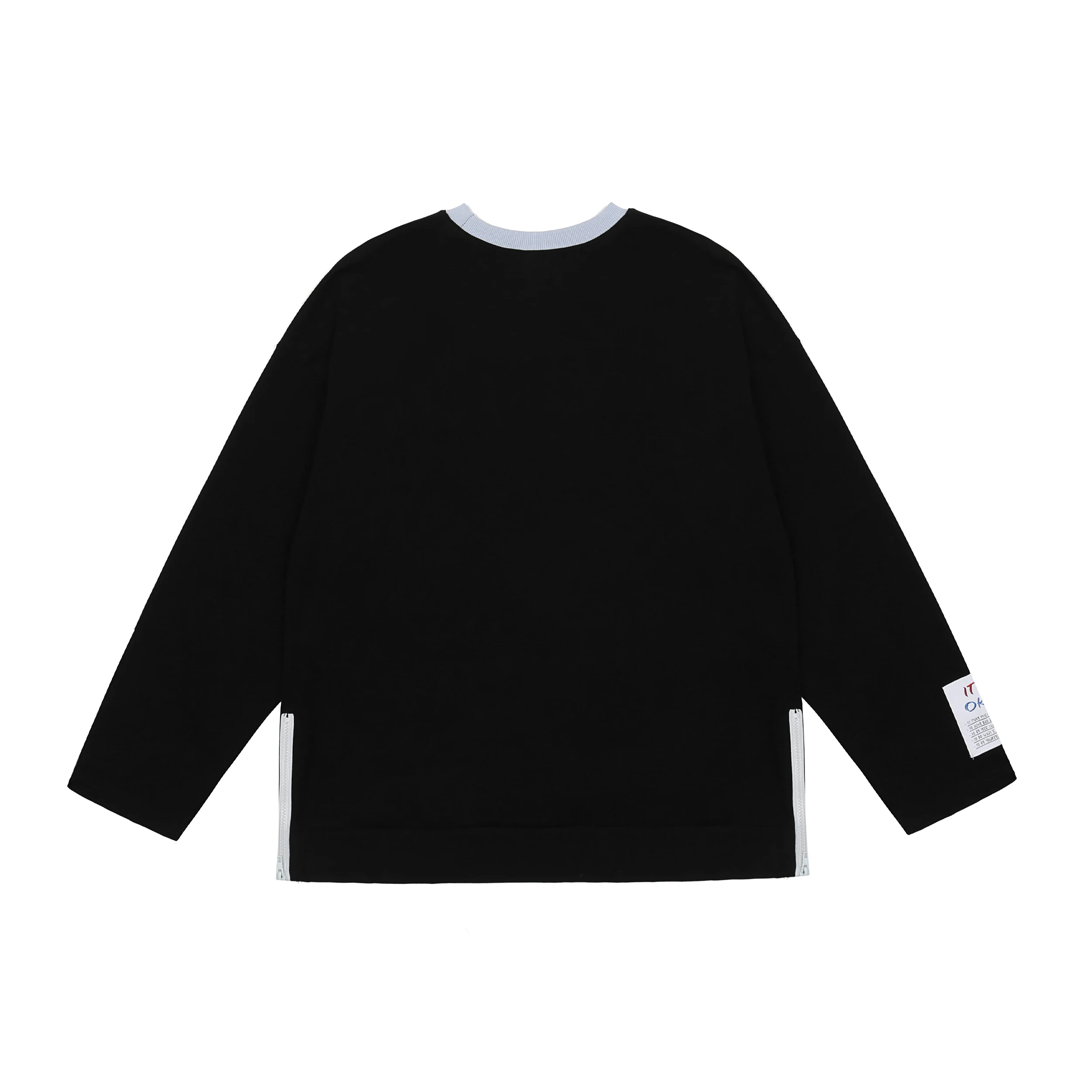 

Harajuku Fake Two Piece T-Shirt Women Hip Hop Streetwear Long Sleeve Printed Oversized Womens Tees Casual Loose O-Neck