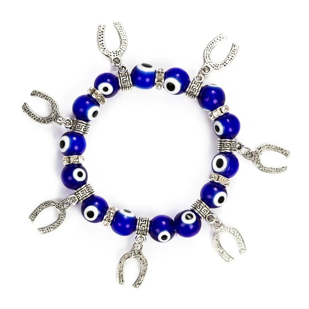 

3 styles Trendy Simple Evil Eye Religious Eye Charm Blue Beads Lucky Bracelet Best Match Turkish Bracelet For Women