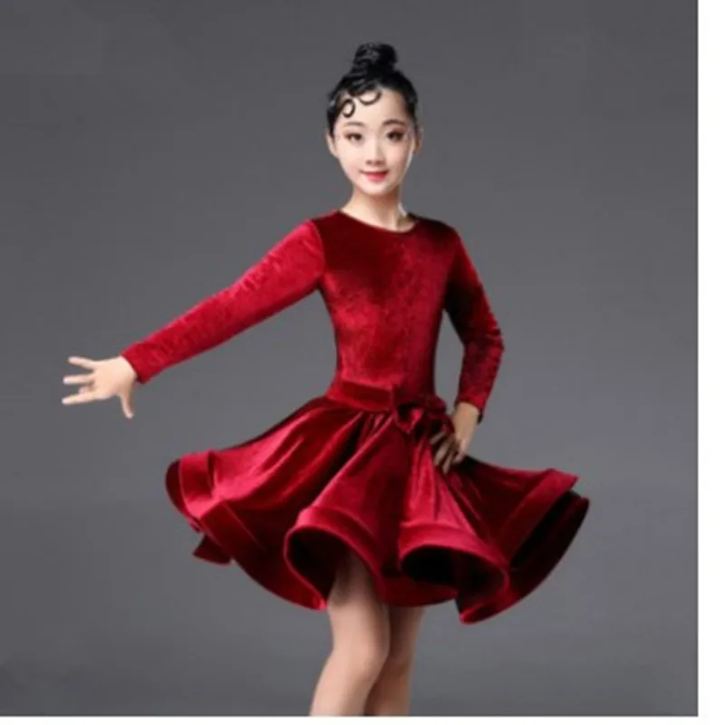 Модная детская юбка для румбы самбы ча-Танго стандартное платье девушек из