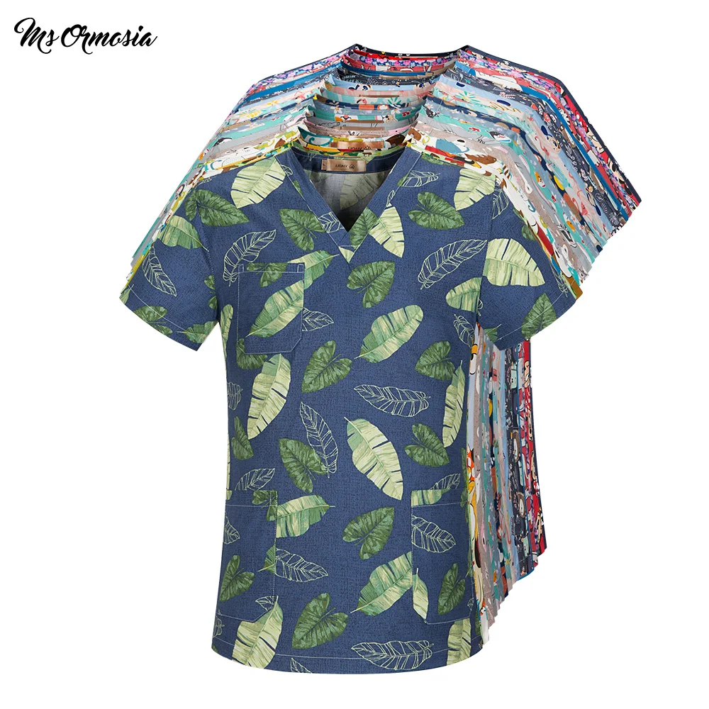 

Униформа для салона красоты, из хлопка, с мультяшным рисунком, униформа для кормления, лабораторная, зоомагазин, рабочая одежда, 2020