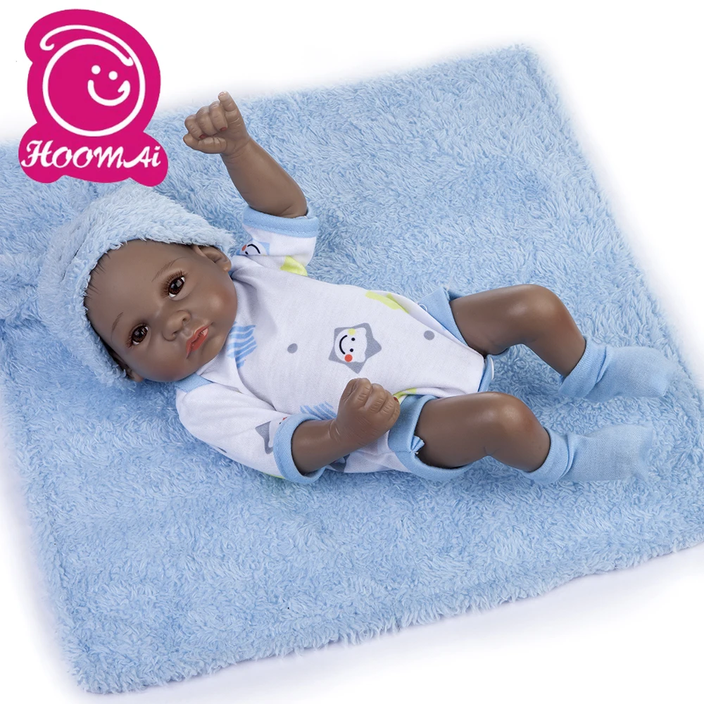 10-дюймовые черные силиконовые куклы Новорожденные реалистичные с открытыми