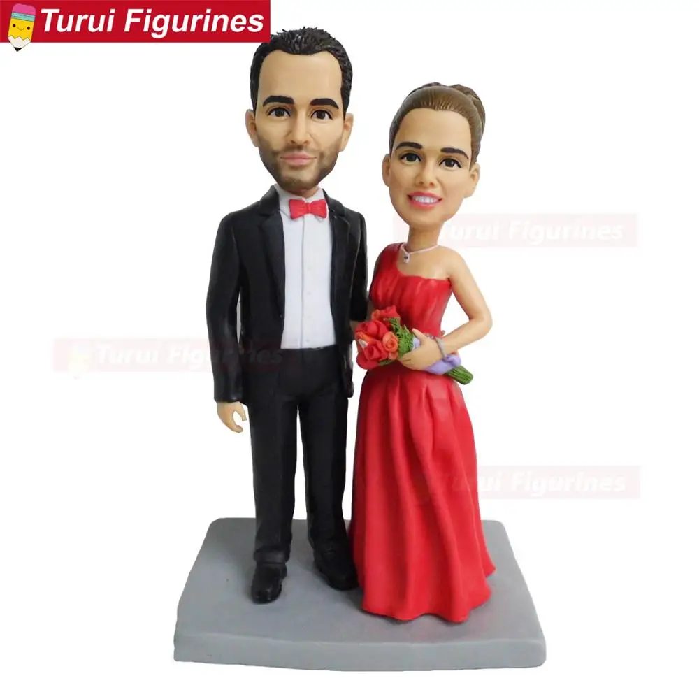 Фигурки женщины в красном платье персонализированные фигурки с поплавком