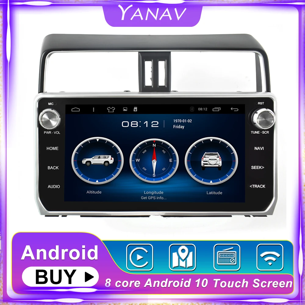 Автомобильный радиоприемник на Android HD Авторадио мультимедийный плеер для Toyota Land