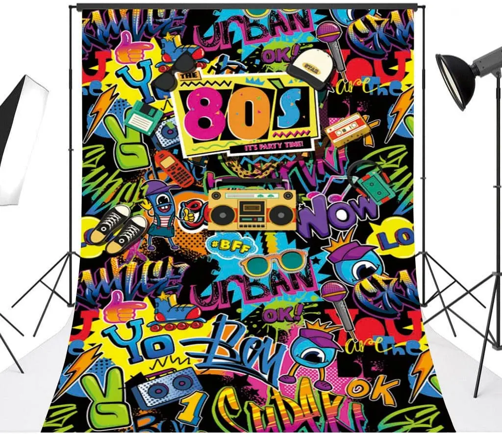 

Виниловый фон для фотосъемки 80-х годов в стиле граффити