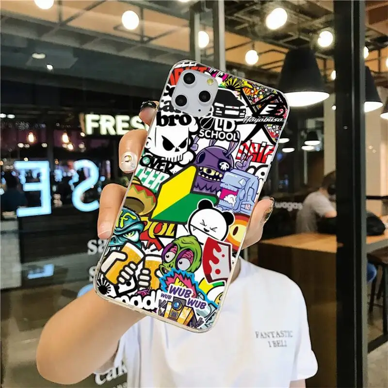 

Sticker Bomb Eat Sleep JDM Phone Case for iphone 12 pro max mini 11 pro XS MAX 8 7 6 6S Plus X 5S SE 2020 XR cover