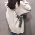 Женская мини сумка-мессенджер в форме пистолета Harajuku из искусственной кожи, сумки через плечо для женщин с цепочками, вечерняя сумка Bolsa Girl, однотонная маленькая сумка с клапаном
